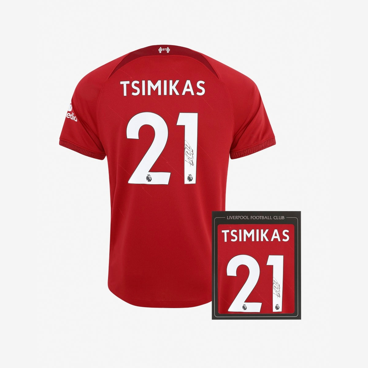 LFC Signed 22/23 Tsimikas Boxed Shirt Weston Corporation