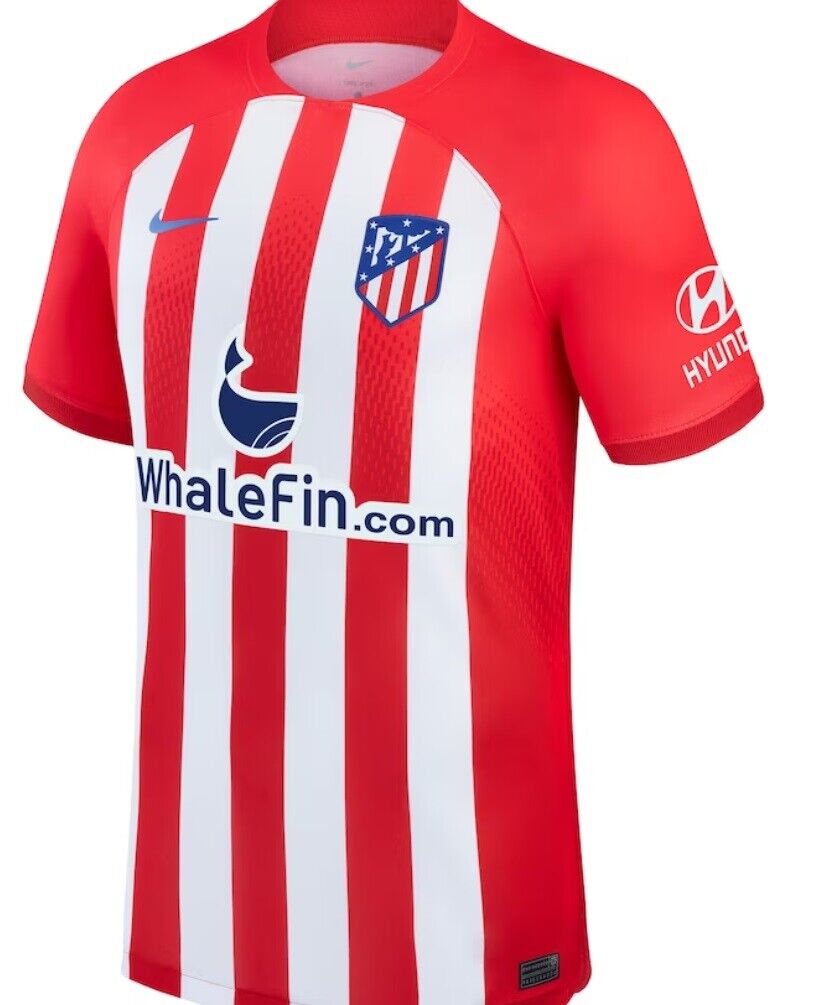 Atletico Madrid Adult 2023-24 Home Stadium Jersey With Sponsor