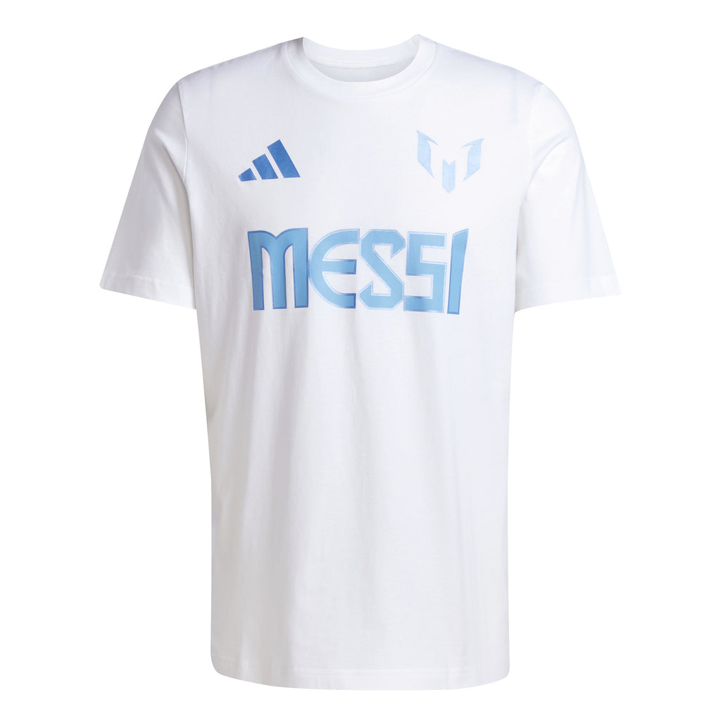 Adidas Adult Messi Name & Number Graphic Tee (White)