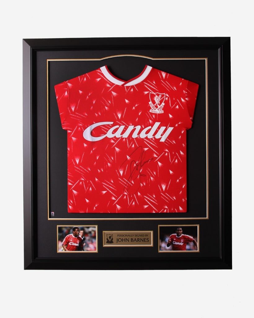 LFC Signed Barnes 1989-90 Framed Shirt