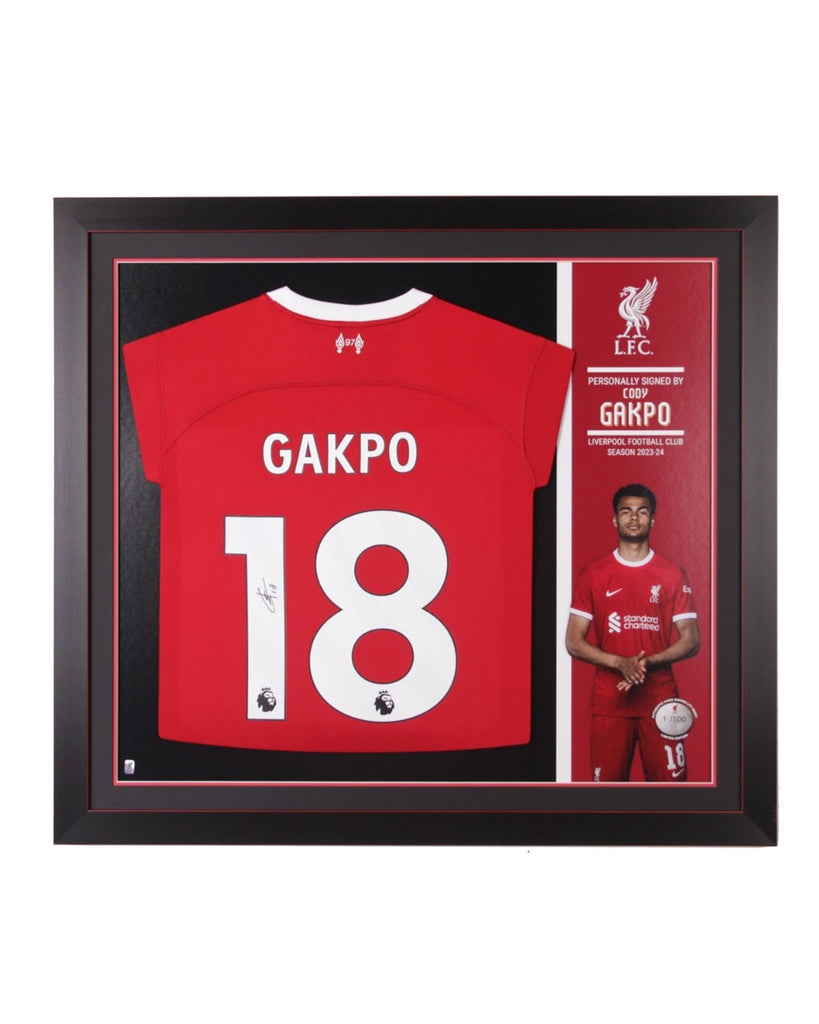 LFC Signed 23/24 Gakpo Framed Shirt