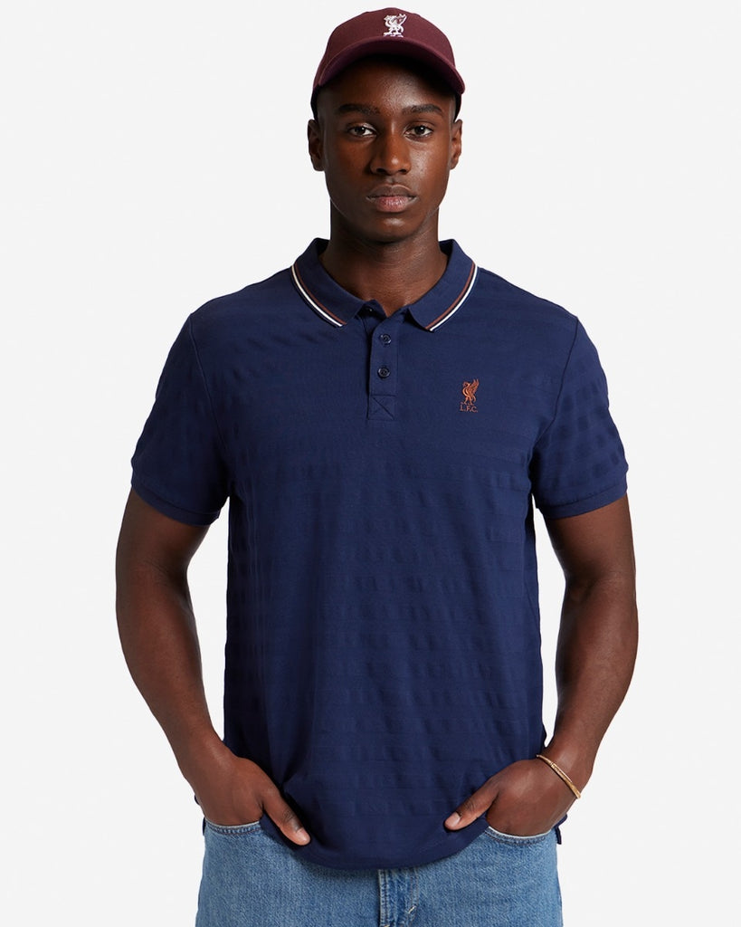 LFC Mens Tonal Stripe Polo Navy