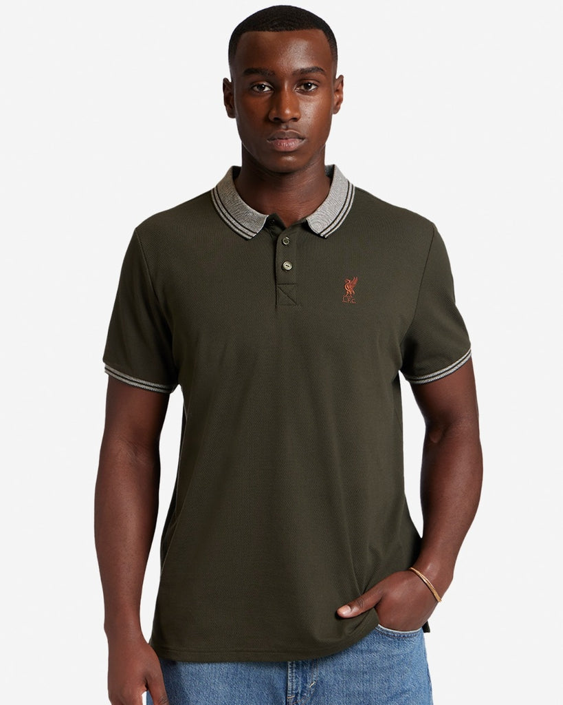 LFC Mens Honeycomb Waffle Polo Khaki