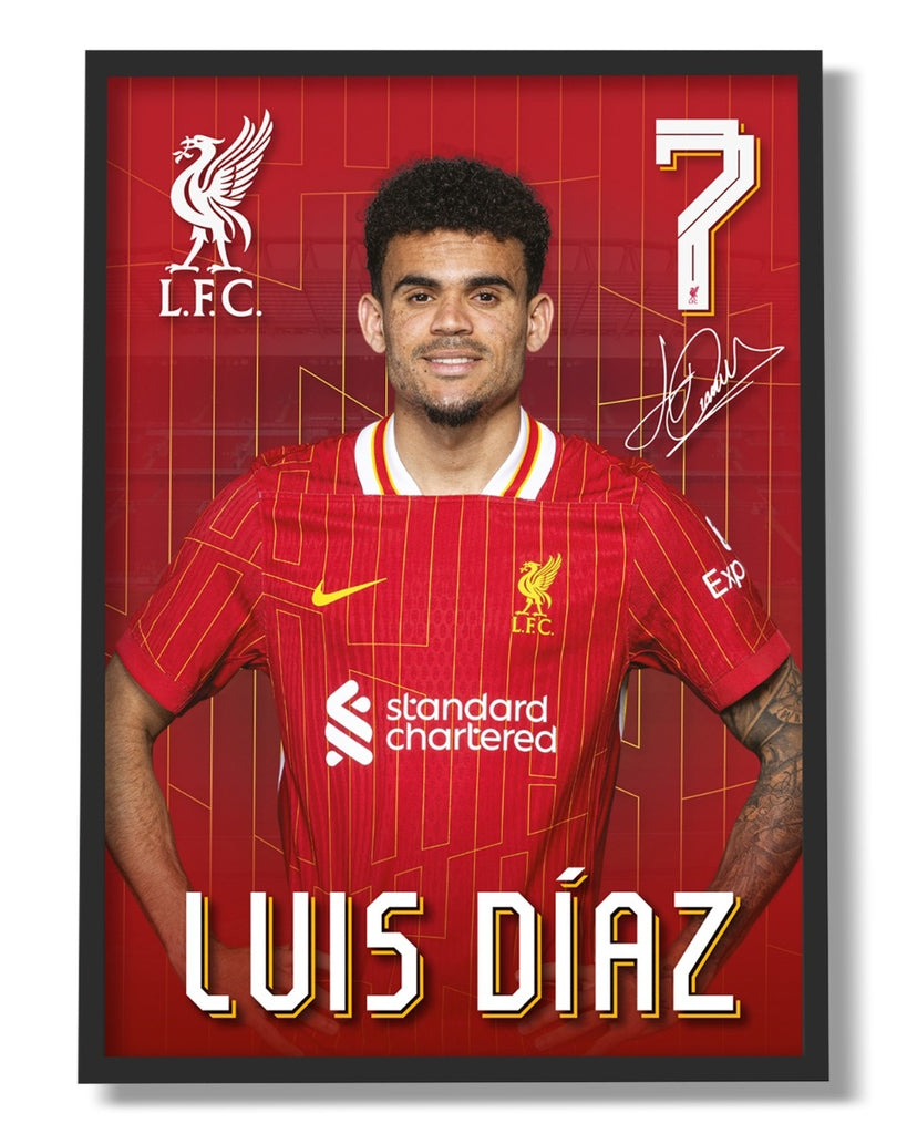 LFC 24/25 Luis Diaz A3 Framed Picture