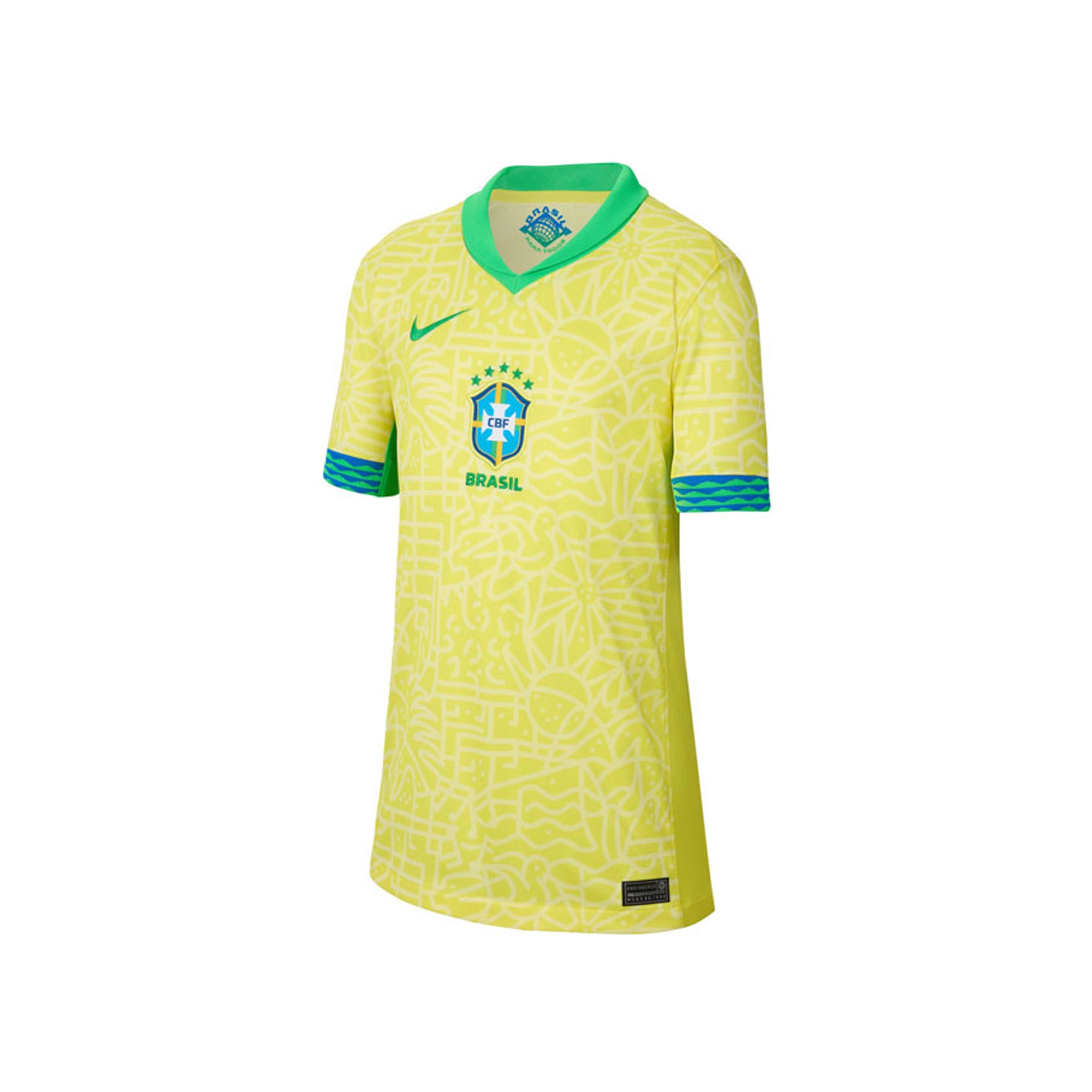 Brazil Big Kids Copa 2024 Stadium SS Home Jersey Weston Corporation