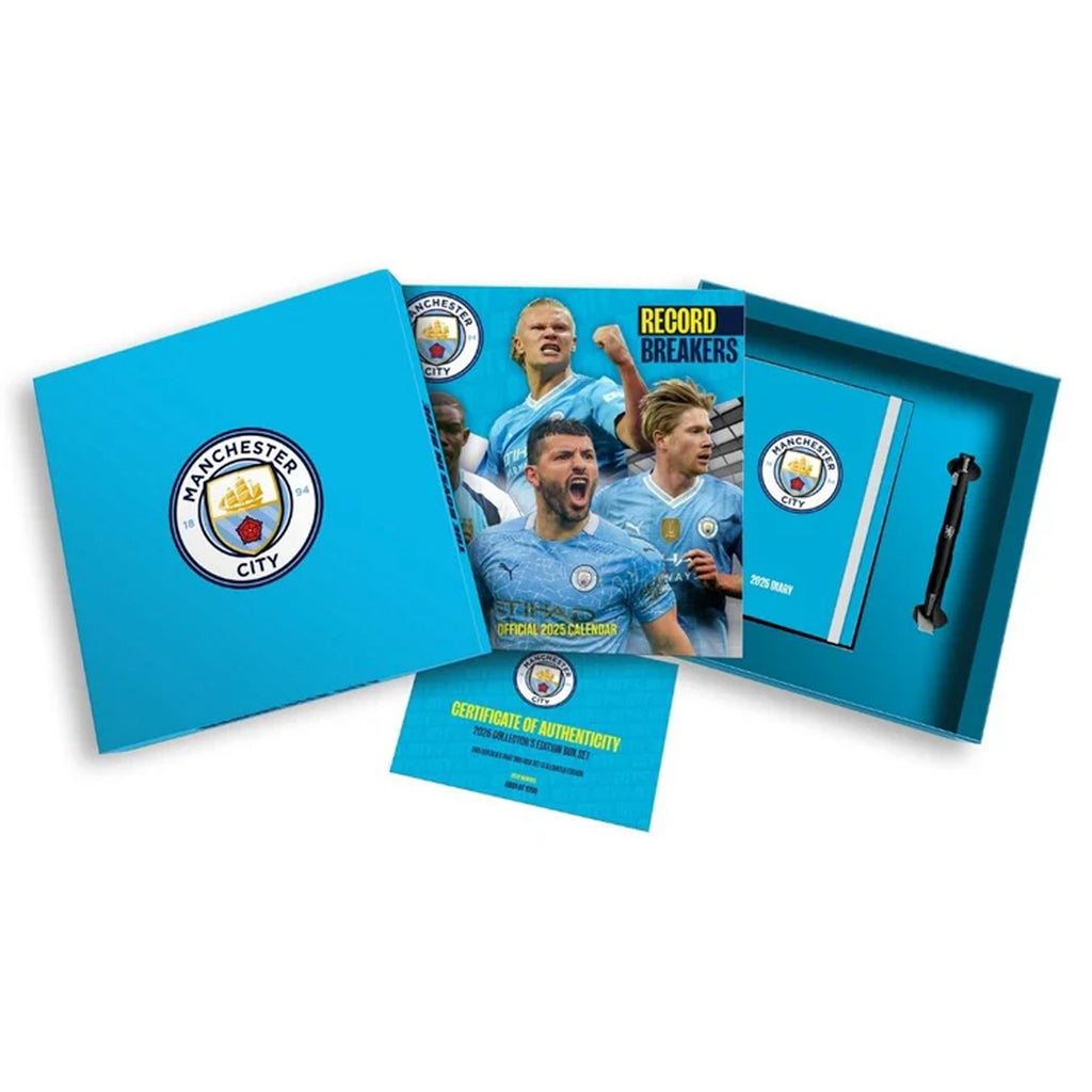 Manchester City 2025 Calendar & Diary Muscial Gift Box