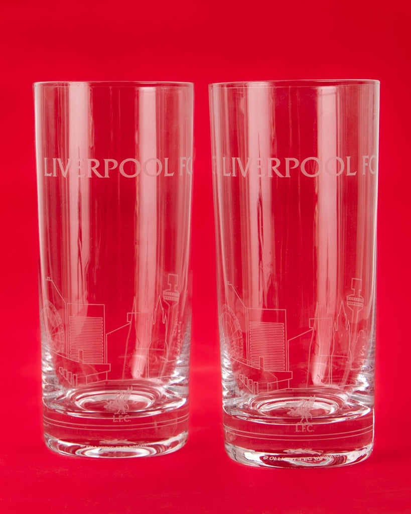 LFC Liverpool Skyline 2 Pack Hi-Ball Glasses