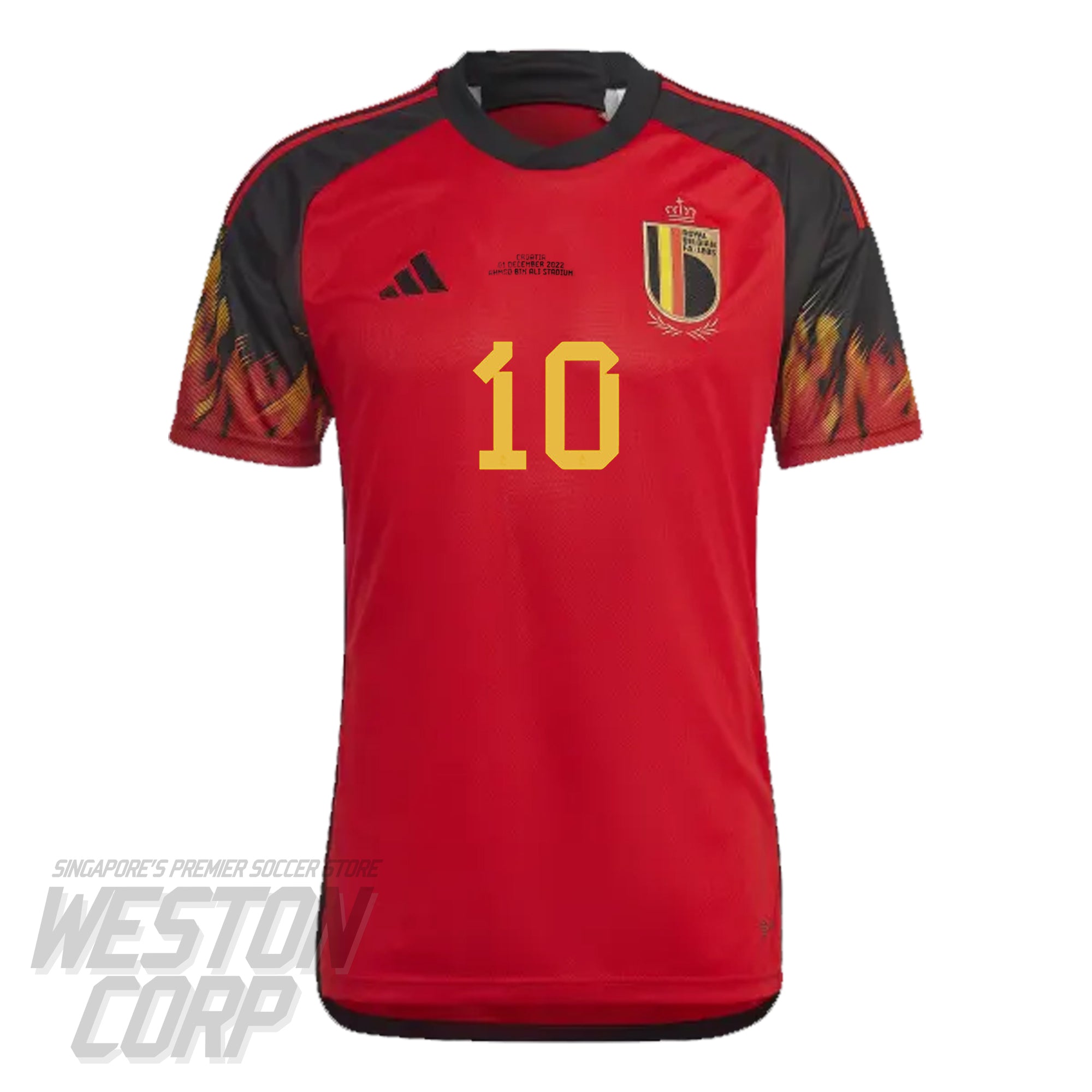 Belgium Adult 2022 Home Jersey w/ Match Details + Hazard Nameset ...