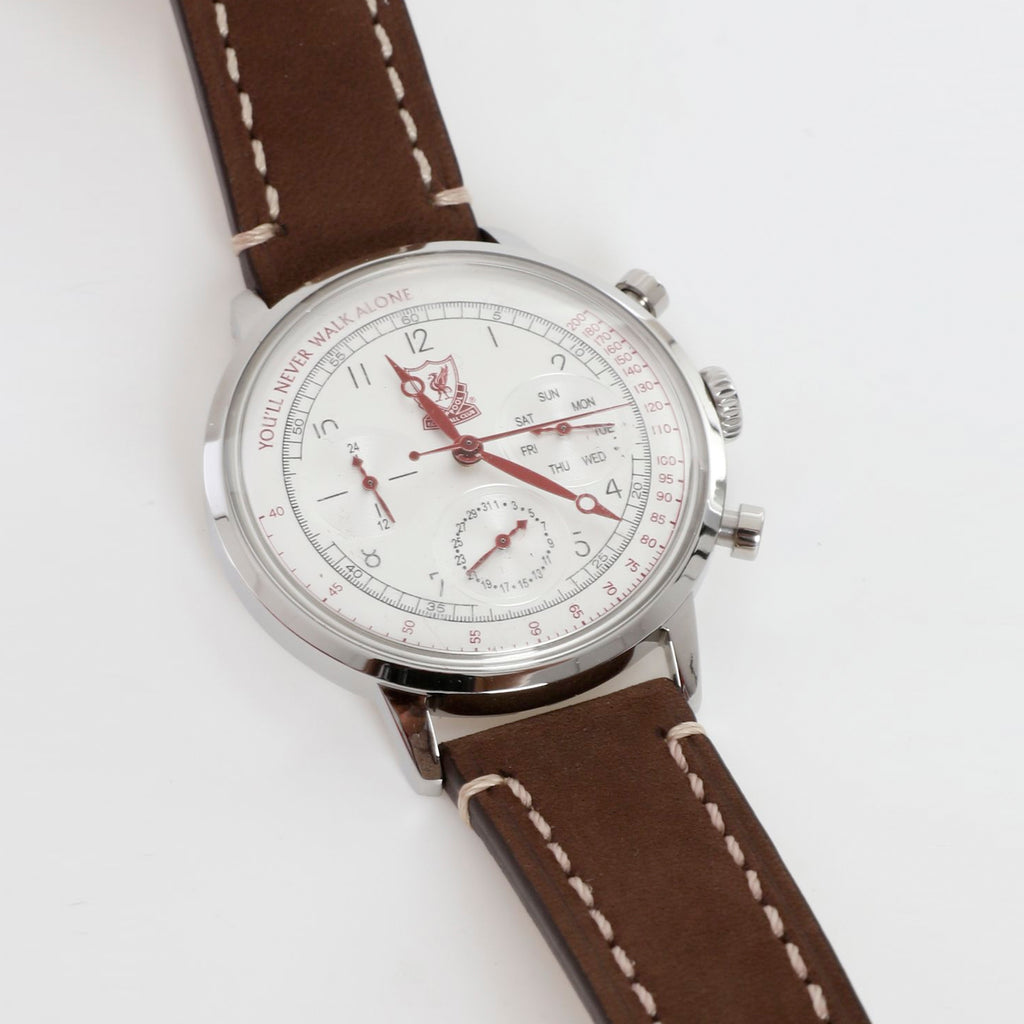 Mens leather chronograph watch sale