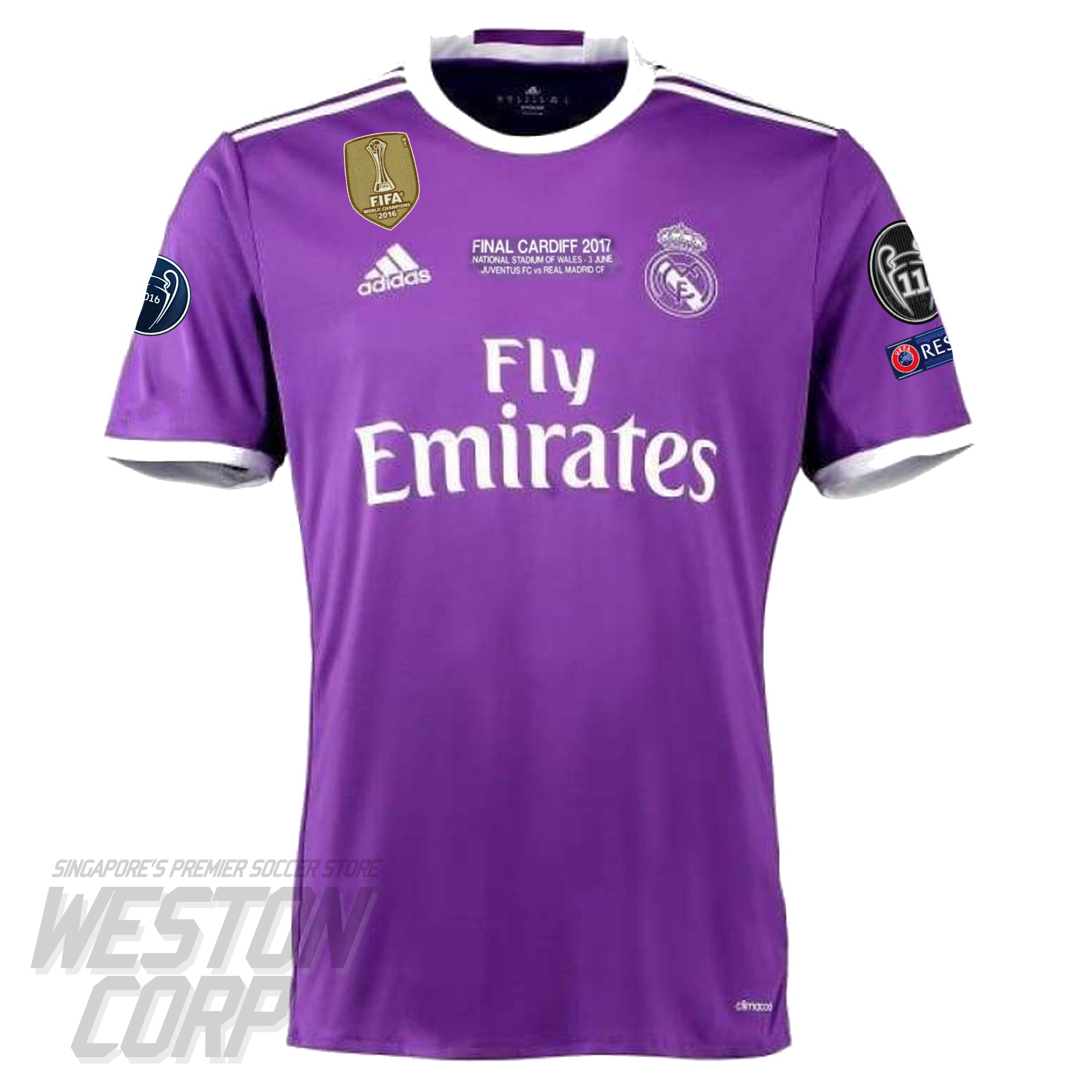 Uitgaan van Bewonderenswaardig naald Real Madrid Adult 2016-17 Away Shirt w/ Badges and Ronaldo Nameset – Weston  Corporation